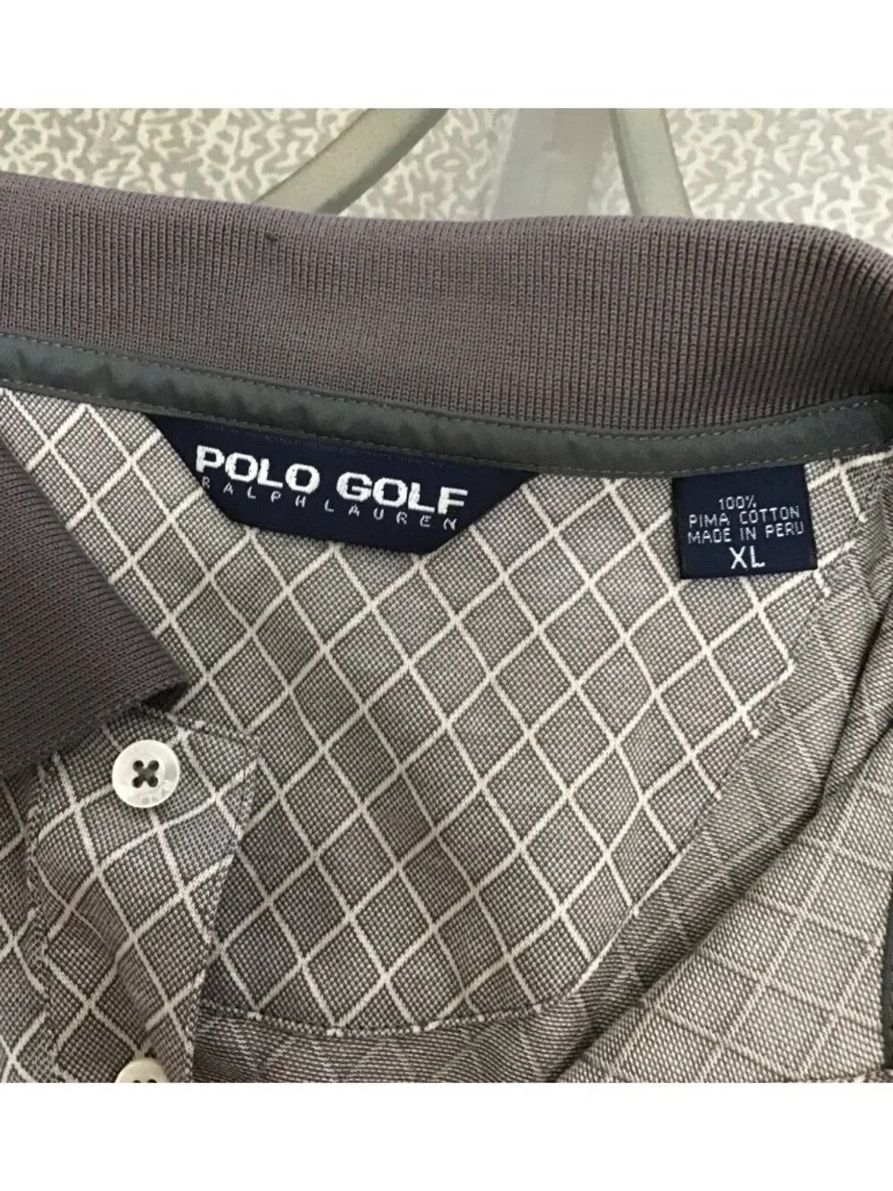 POLO GOLF BY RALPH LAUREN MENS GREY SHORT SLEEVE COTTON POLO SHIRT SIZE X-LARGE